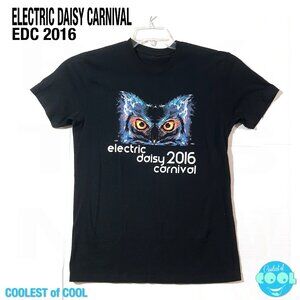 EDC 2016 Owl T Shirt Mens Size medium Black Electric Daisy Carnival Las Vegas